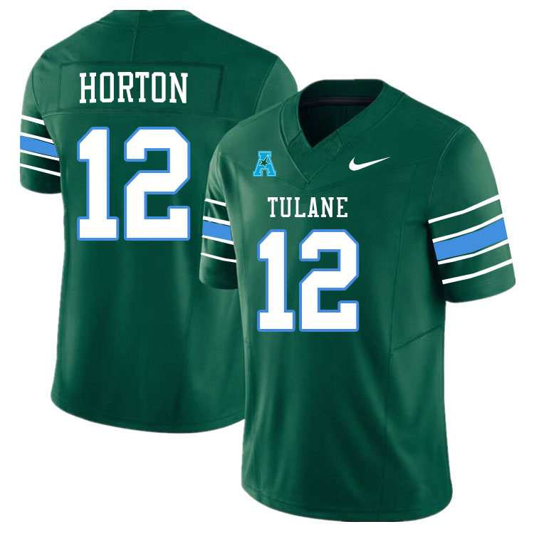 #12 Kai Horton Tulane Green Wave Jersey College Football Uniforms,Apparels Stitched-Green